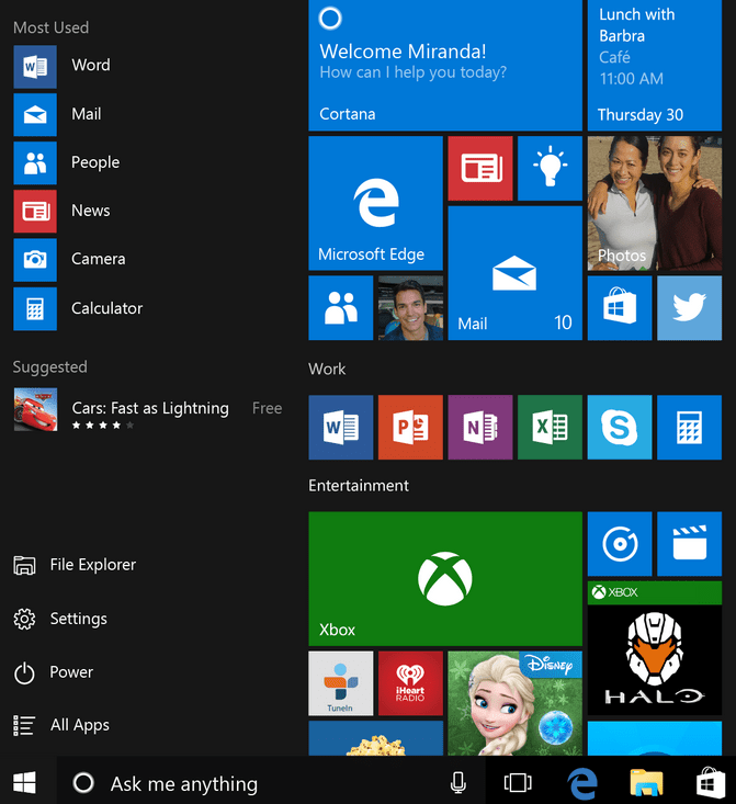 Windows 10 Metro