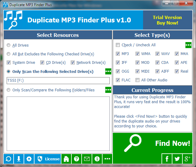 Click to view Duplicate MP3 Finder Plus 1.0 screenshot