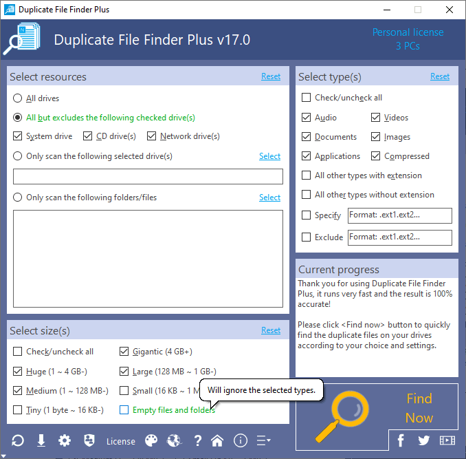 Duplicate File Checker Start Interface