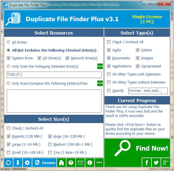 Click to view Duplicate File Finder Plus 3.2 screenshot
