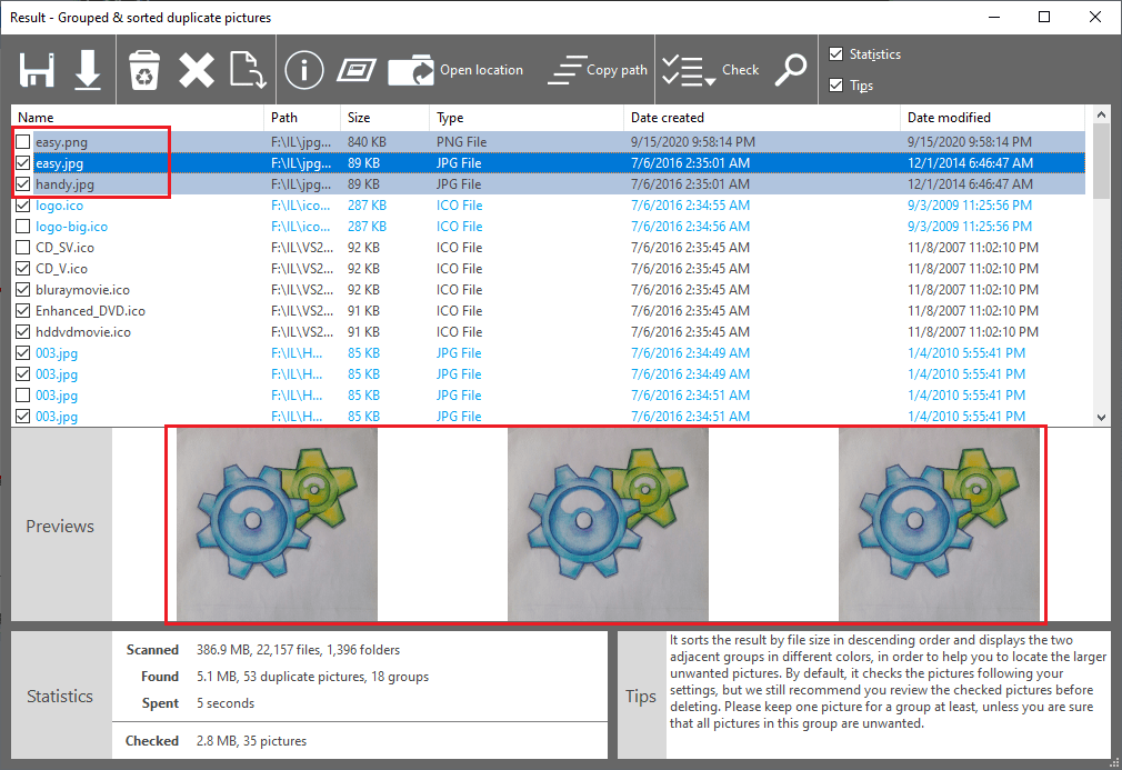 Compare Image Contents