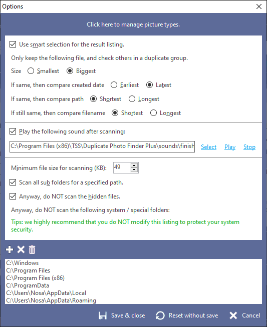 Options Interface