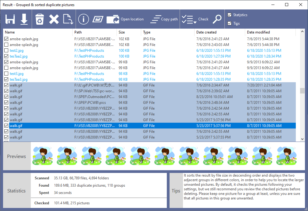 Result - Duplicate Pictures